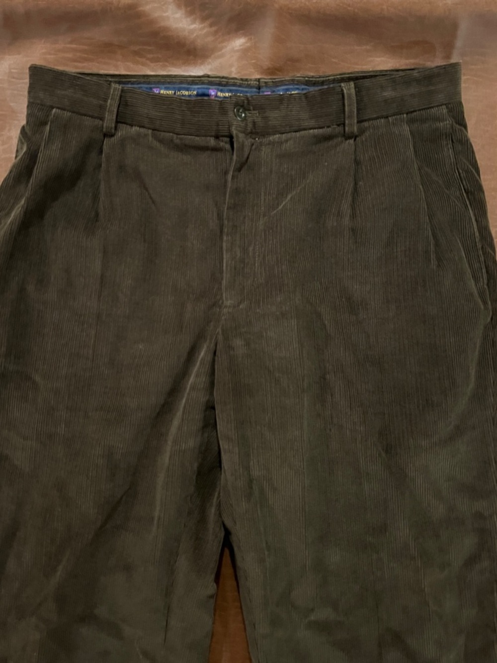Henry Jacobson Brown Corduroy Pants - Size 36 x 30